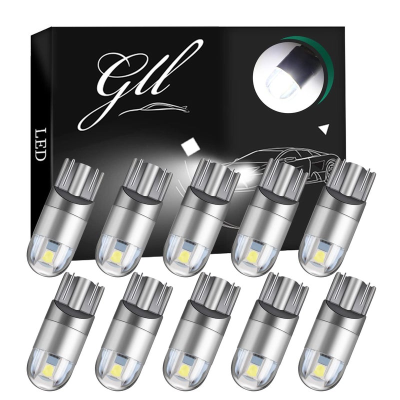 GLL 194 T10 Bulbs Super Bright Light Led 2825 W5W 175 168 Bulb for Car Interior Dome Map Door Dashboard Trunk Courtesy License Plate Lights White (10 PCS) - Image 1